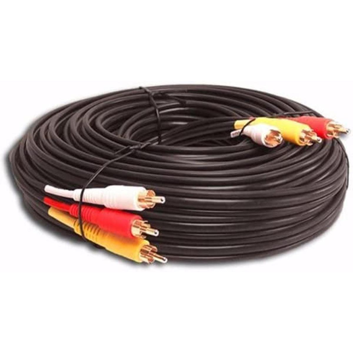 Cable compuesto de audio y video 3 RCA dorado 60 pies