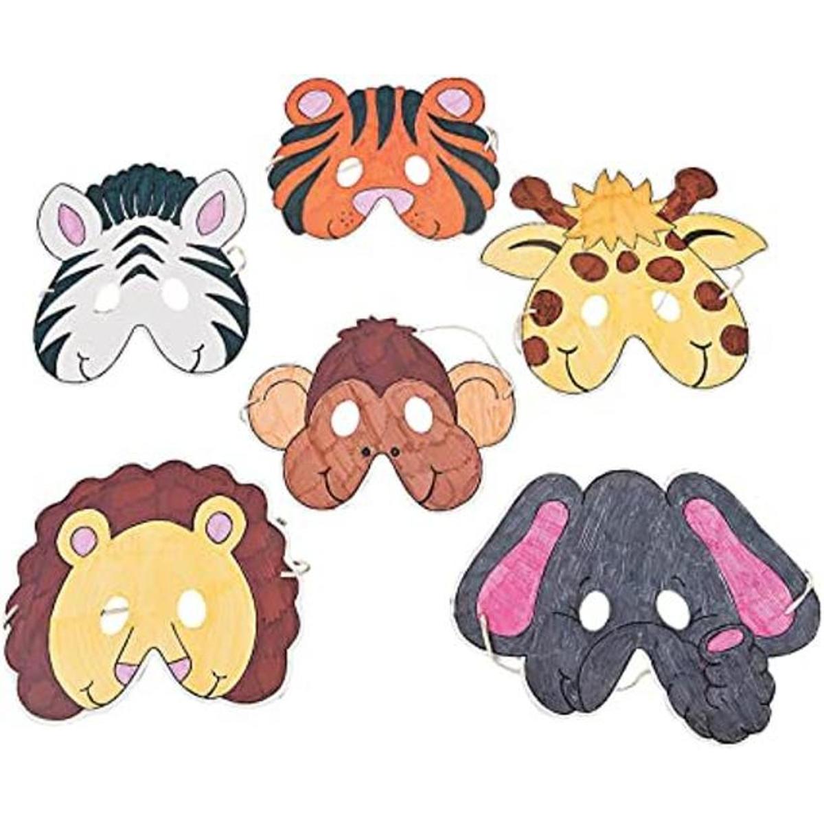 Colorea tus propias máscaras de animales del zoológico