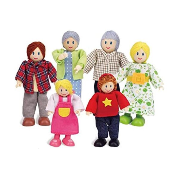 Hape Juego familiar de muñecas caucasianas para casa de_1