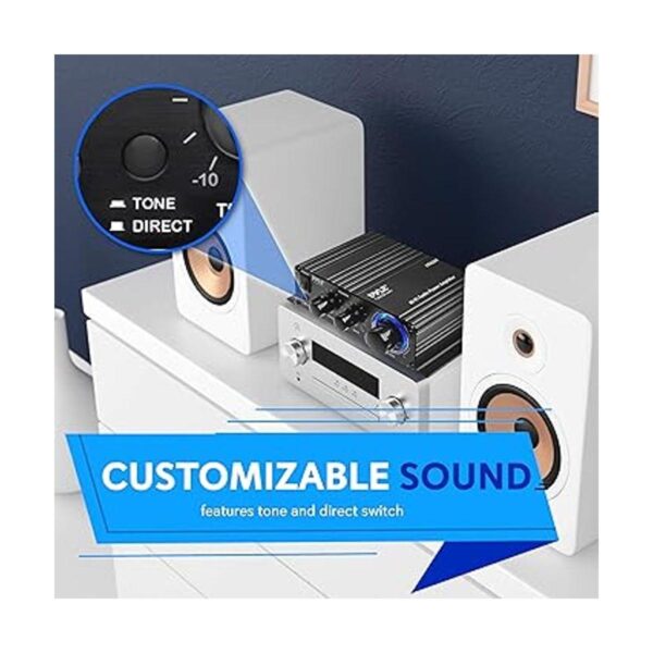 Pyle Mini amplificador de audio para el hogar receptor_4