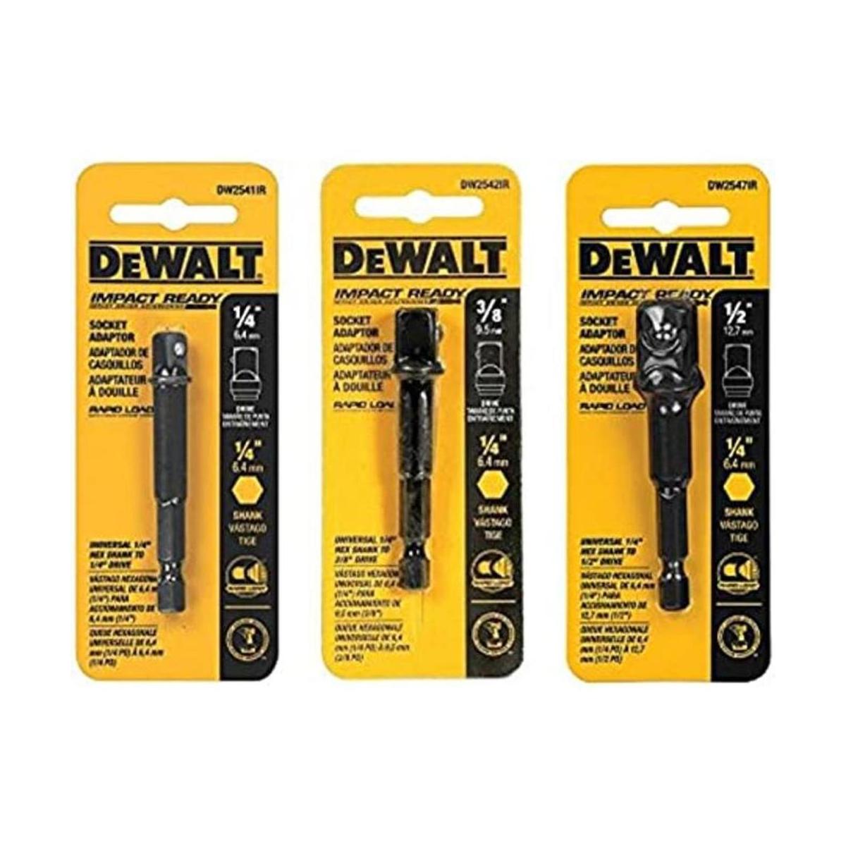 DeWalt Juego de adaptadores de enchufe de 3 piezas