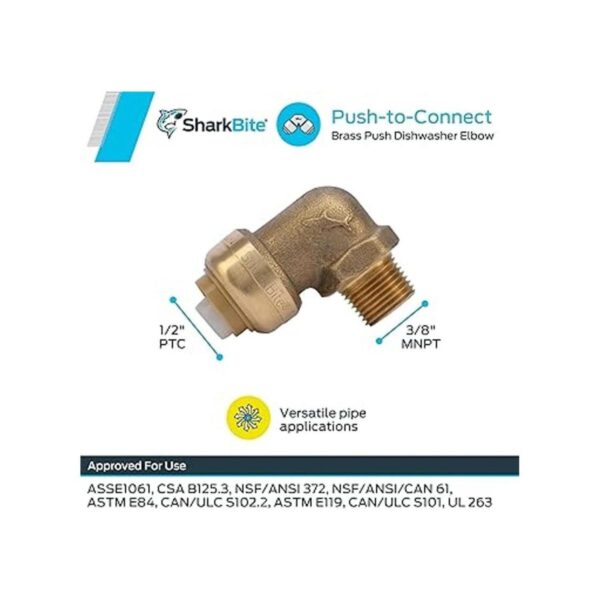 SharkBite Codo de lavavajillas de 90 grados de 12_3