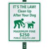 SmartSign Letrero Its The Law Clean Up After Your Dog_1