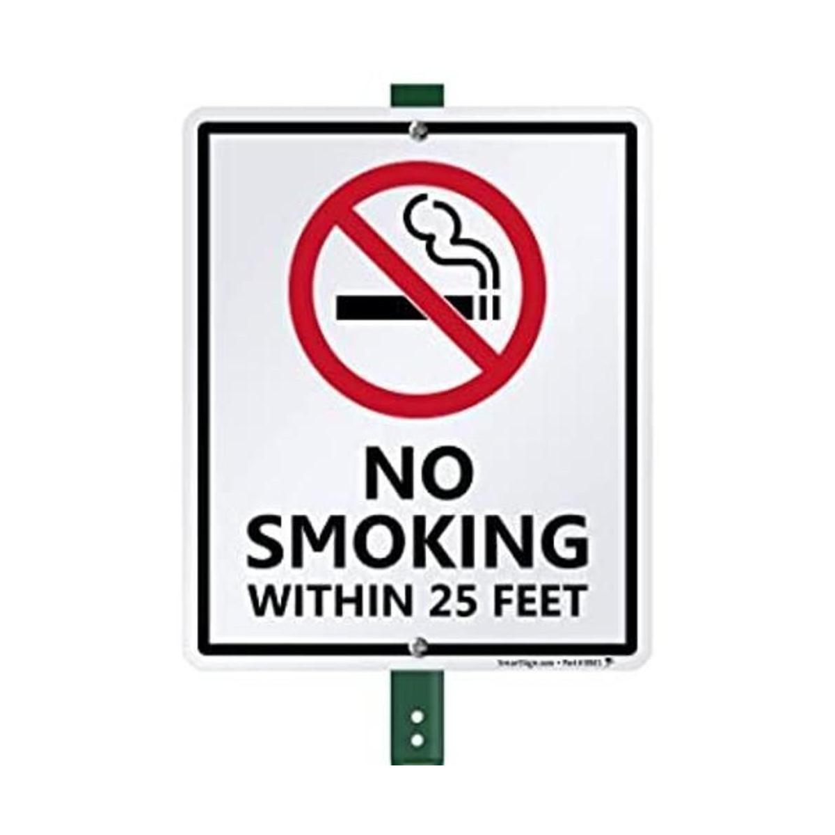 SmartSign No Smoking Within 25 Feet Sign for Yard with