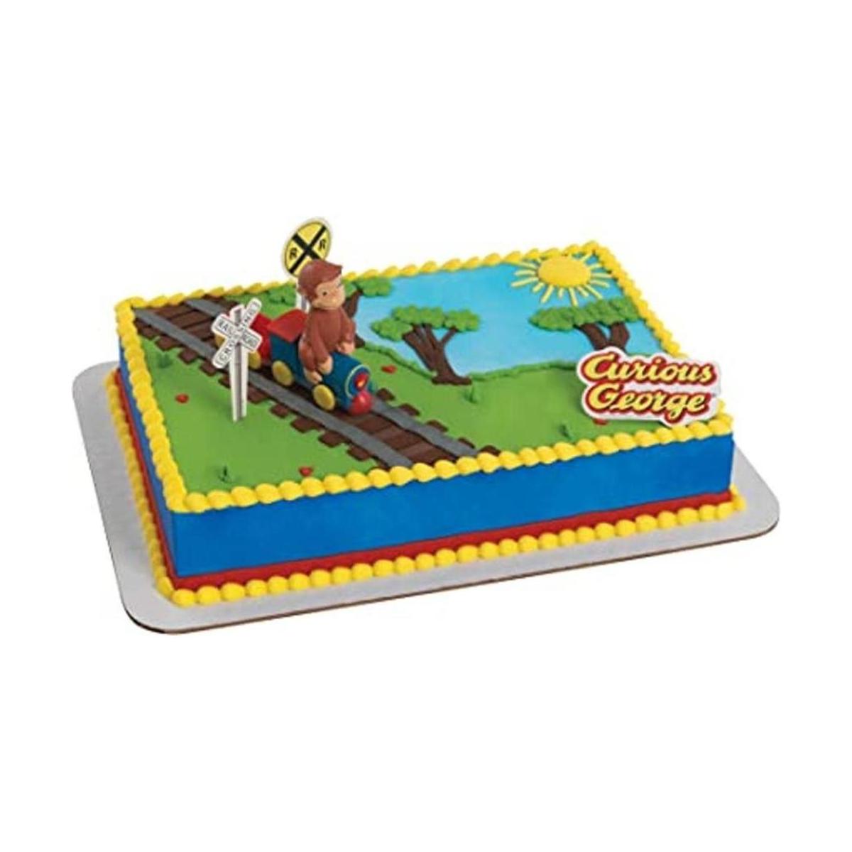DecoSet Curious George Train Juego de 4 piezas figuras