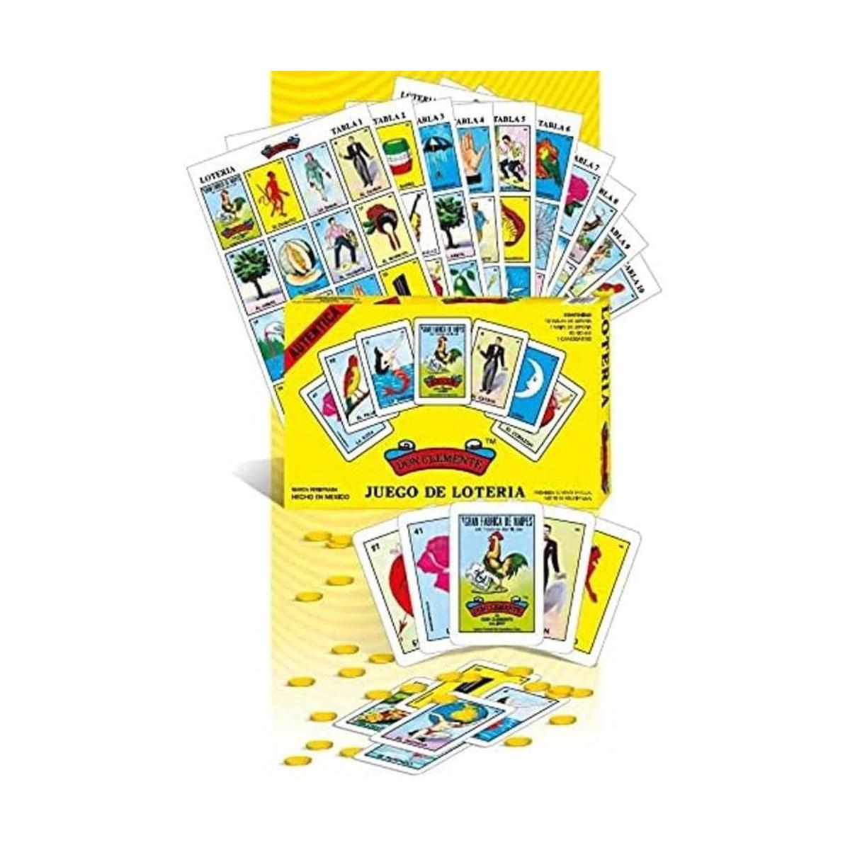 Don Clemente Authentic Juego de cartas de lotería con caja