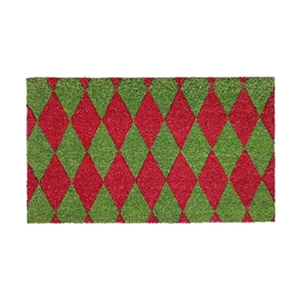 Home More Christmas Argyle Felpudo fibra de coco de_1