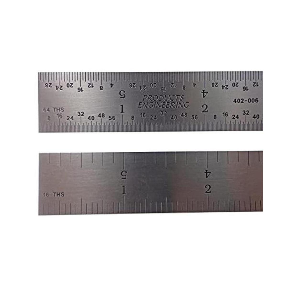 PEC Regla rígida de acero inoxidable 4R de 12 pulgadas