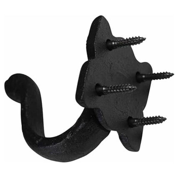 Renovators Supply Gancho de pared de hierro fundido negro