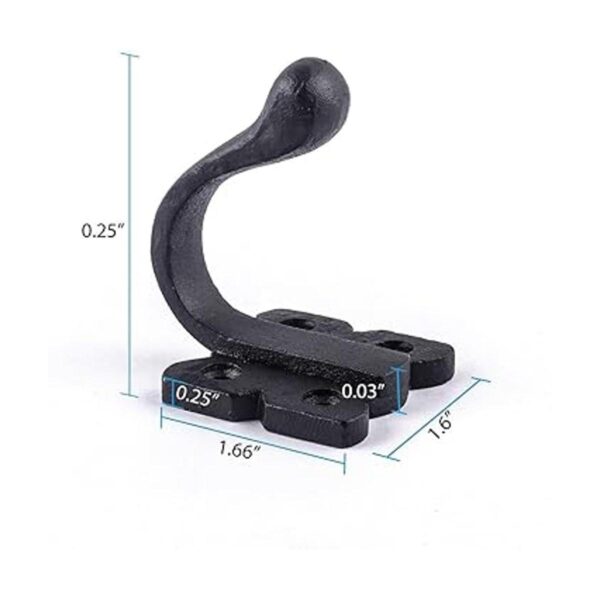 Renovators Supply Gancho de pared de hierro fundido negro