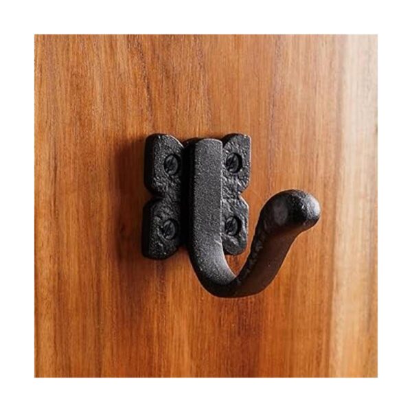 Renovators Supply Gancho de pared de hierro fundido negro