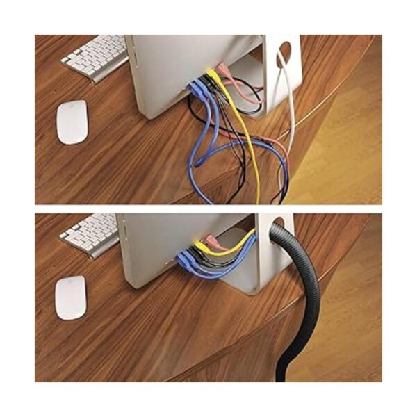 DLine Tubo de cable negro funda flexible de gestión de_2