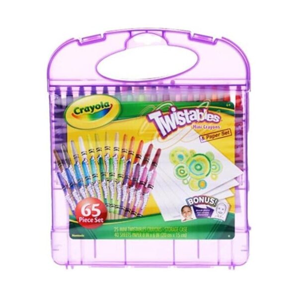 Conjunto de 25 mini crayones 40 hojas de papel y estuche_1