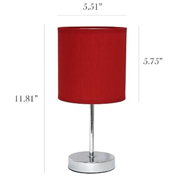 Simple Designs Mini lámpara de mesa básica cromada con_4