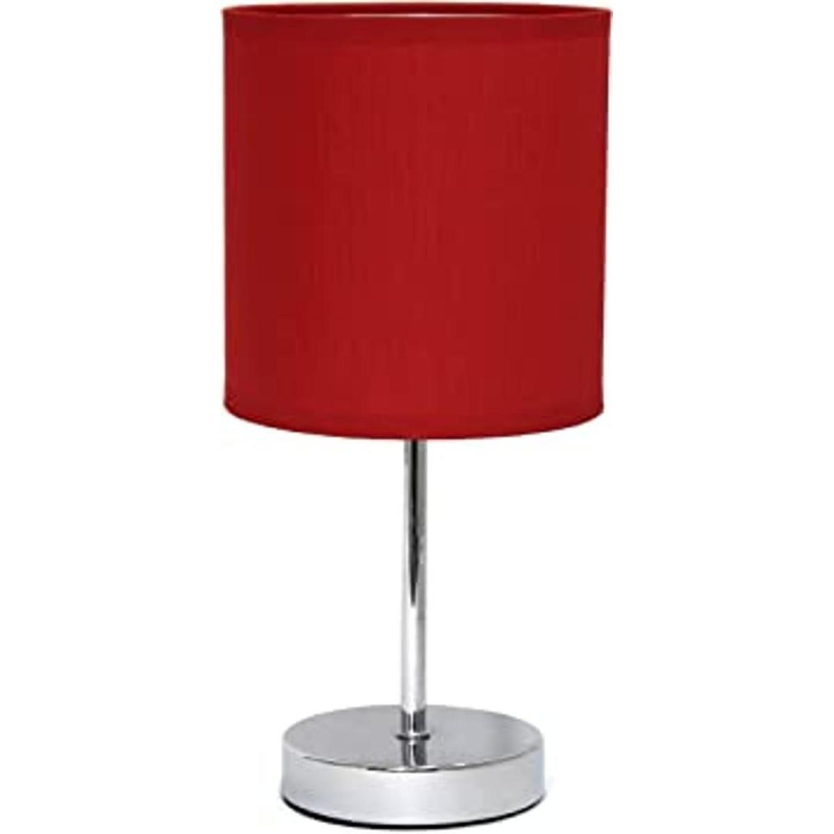 Simple Designs Mini lámpara de mesa básica cromada con