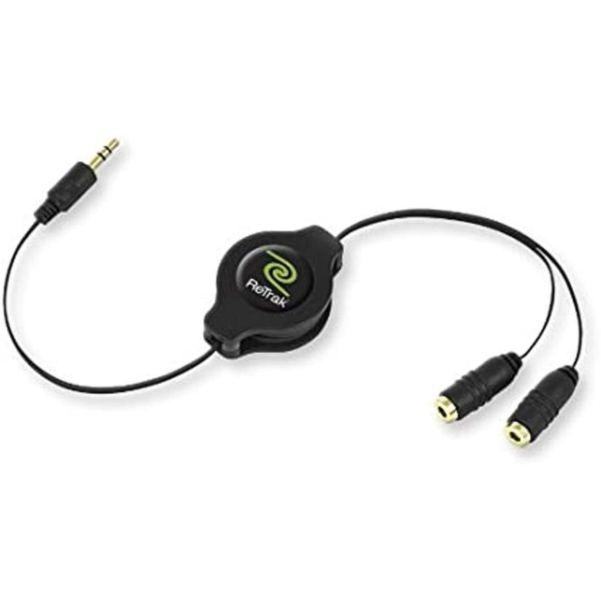 ReTrak etcablesplblk Retractable auricular Splitter Negro