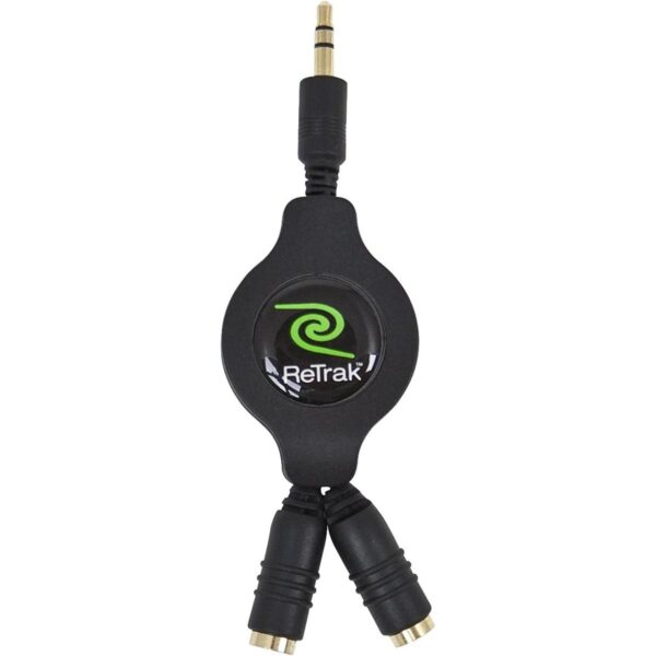 ReTrak etcablesplblk Retractable auricular Splitter Negro_2