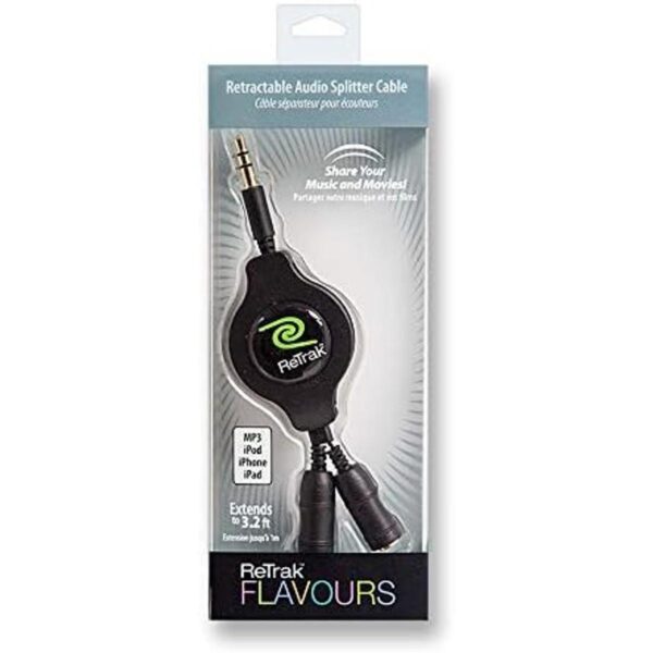 ReTrak etcablesplblk Retractable auricular Splitter Negro_5