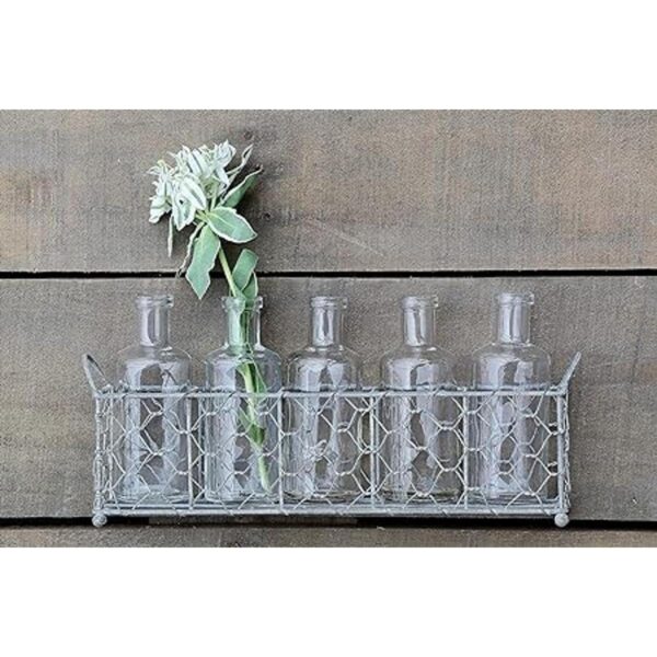 Soporte creativo de alambre cooperativo con 5 botellas de_4