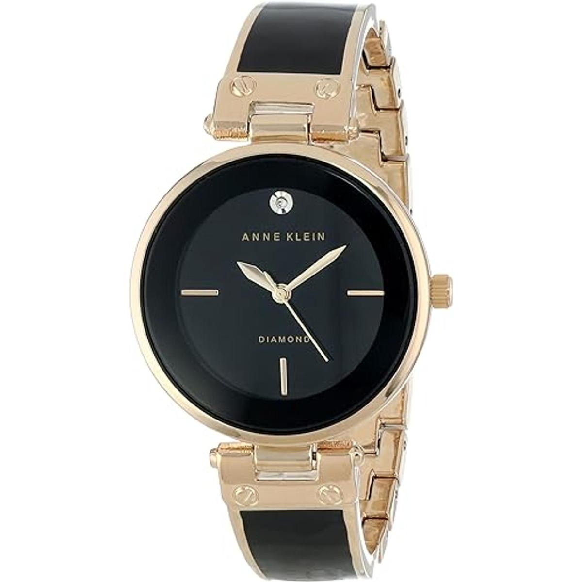 Anne Klein reloj de pulsera con diamantes AK1414BKGB