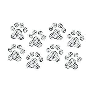 Conjunto de 8 Paws Clear Rhinestone Hierro Sobre Paws de