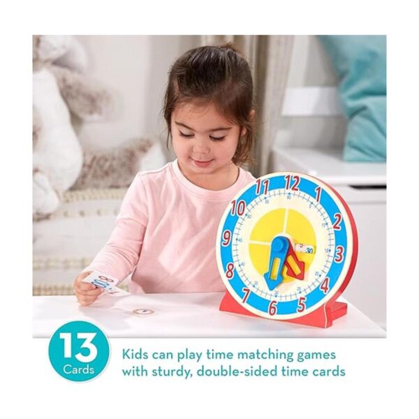 Reloj de madera educativo para niños con tarjetas_2