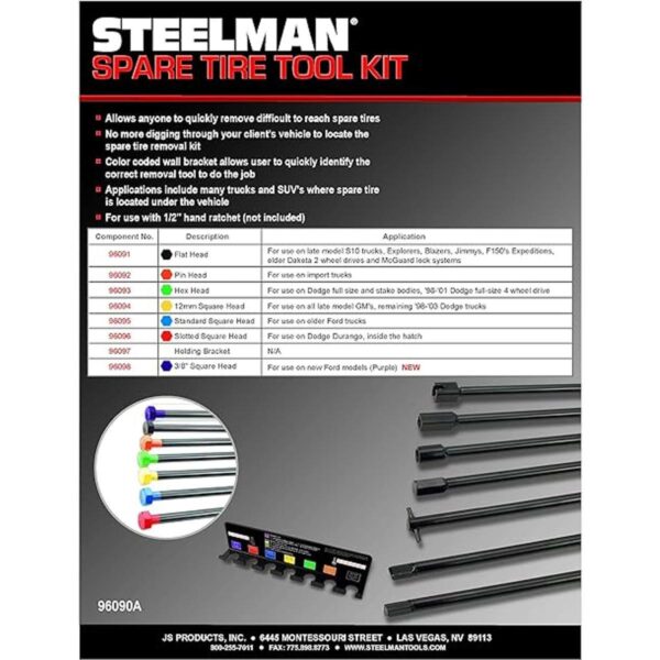 STEELMAN Juego de herramientas de 7 elementos para rueda