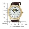 Peugeot Reloj de vestir de cuero vintage chapado en oro_5