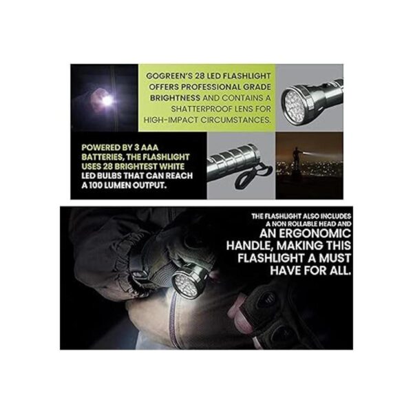 Gogreen Potencia gg113 24sv 28 LED Linterna profesional