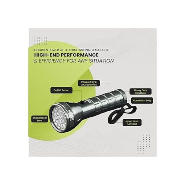 Gogreen Potencia gg113 24sv 28 LED Linterna profesional