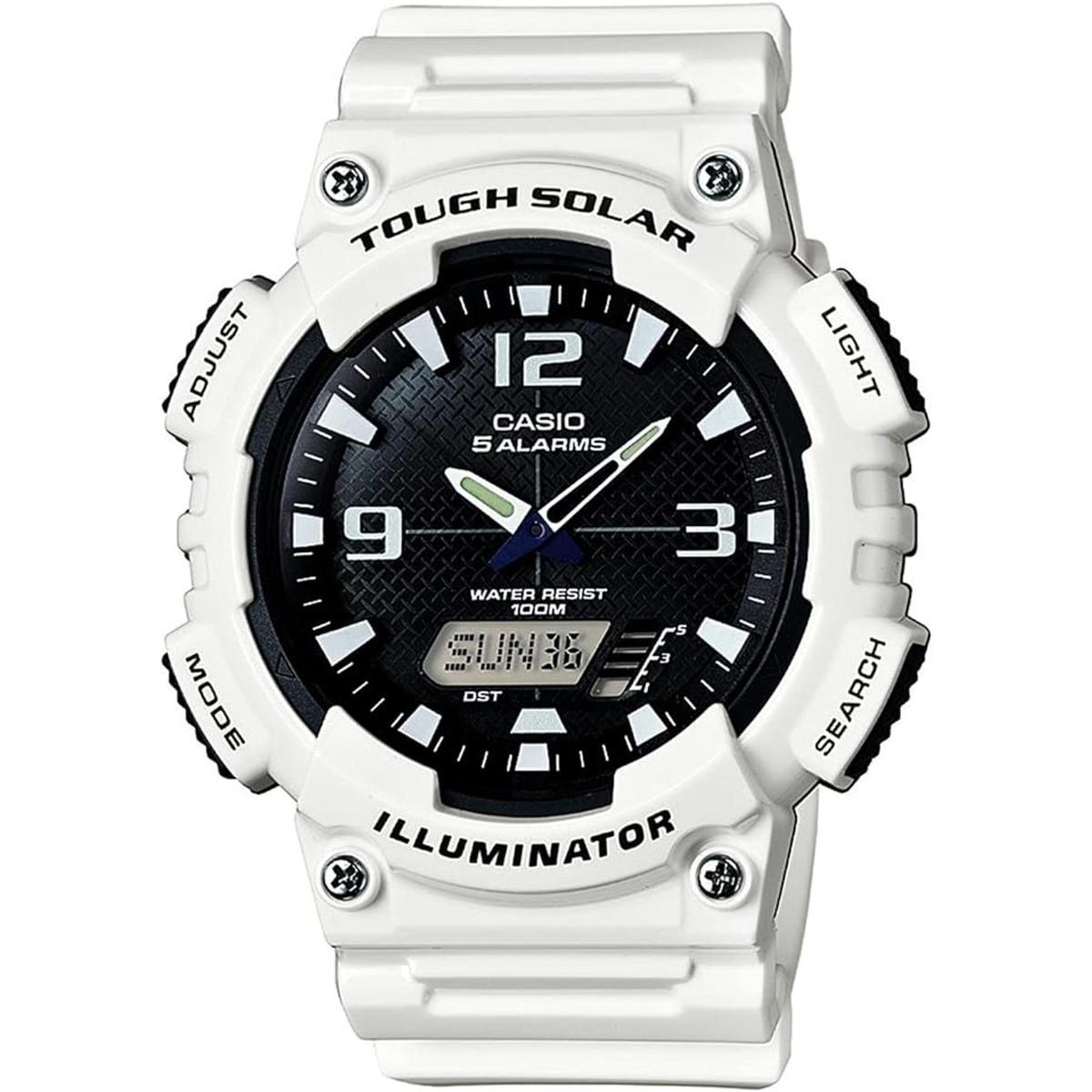 AQS810WC7AVCF Reloj de cuarzo blanco con pantalla