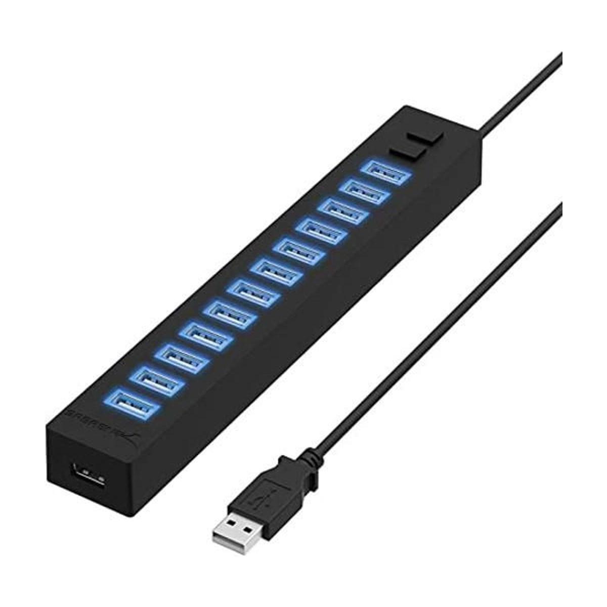 SABRENT Hub USB 2.0 de alta velocidad de 13 puertos con