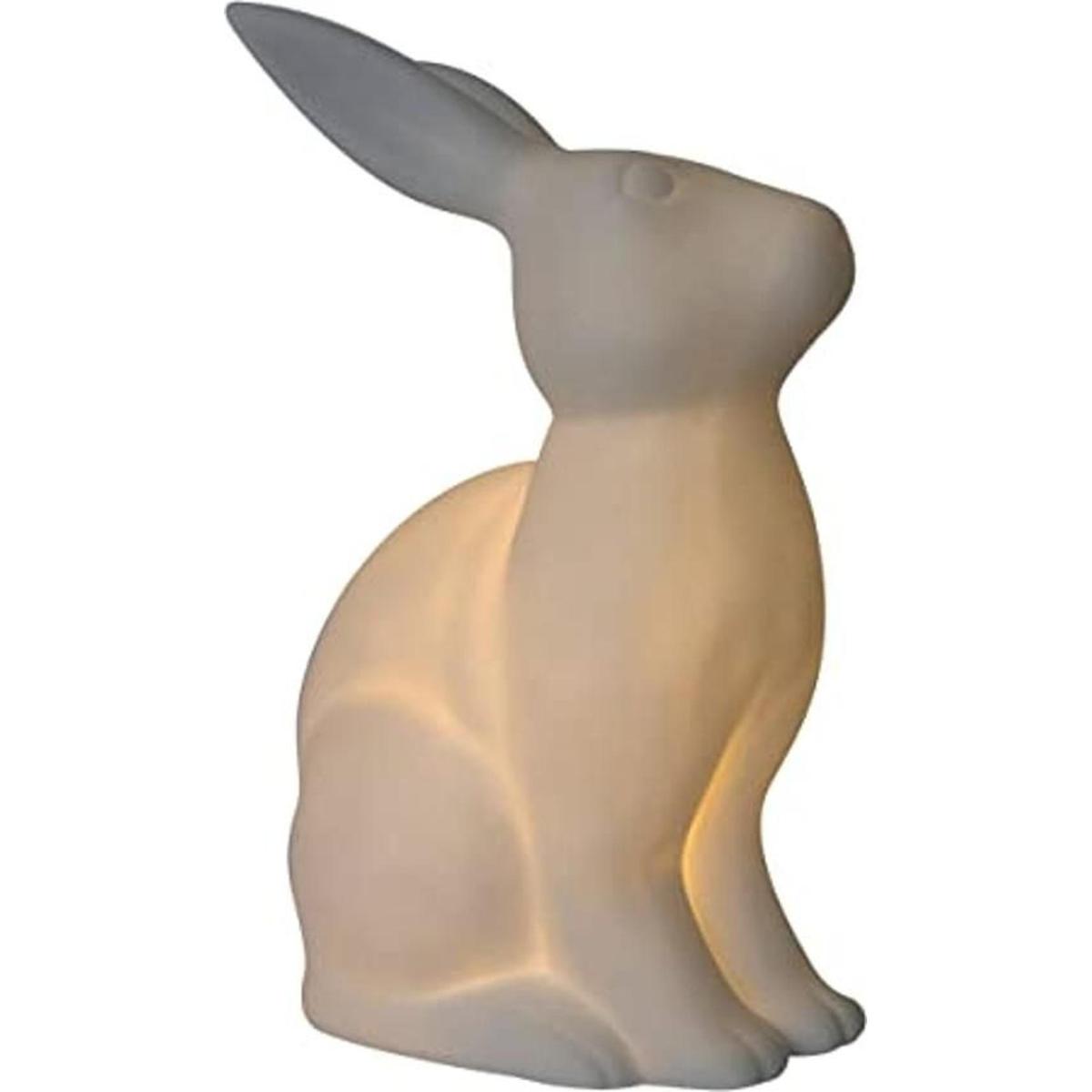 Simple Designs lámpara de mesa de porcelana blanca con