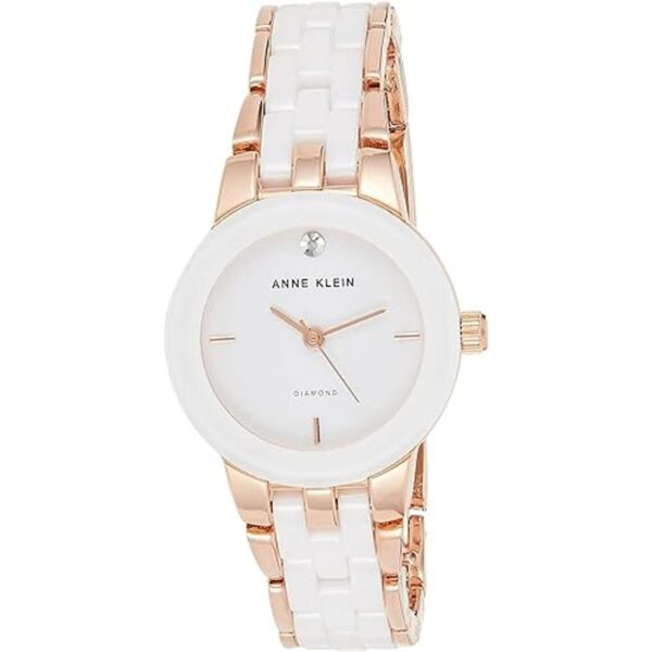 Anne Klein Reloj de pulsera de cerámica con esfera de_1