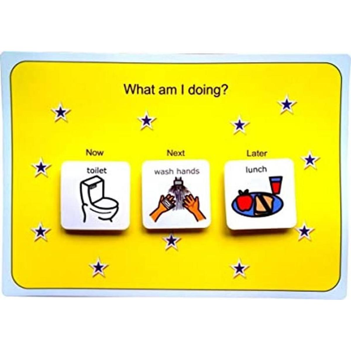 Suministros para autismo PECS Tabla de ahora luego y más