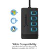Sabrent USB de 4 puertos 3.0 Hub con interruptores_4