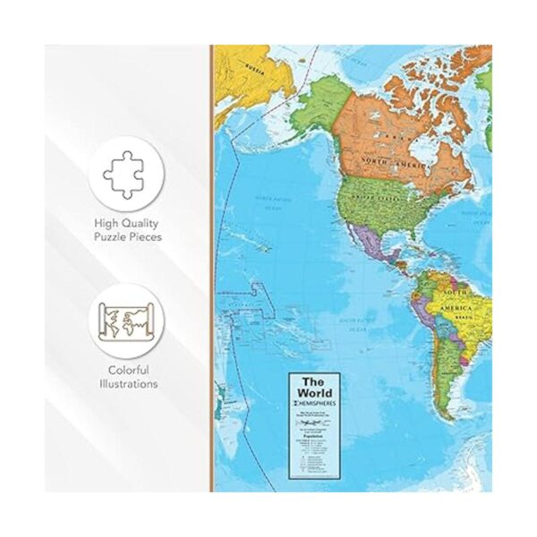 Round World Products Hemispheres World Map Puzle 500_5