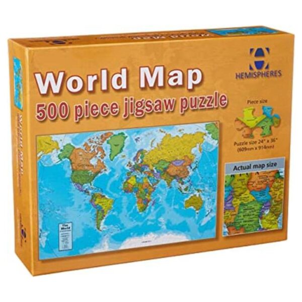 Round World Products Hemispheres World Map Puzle 500_1