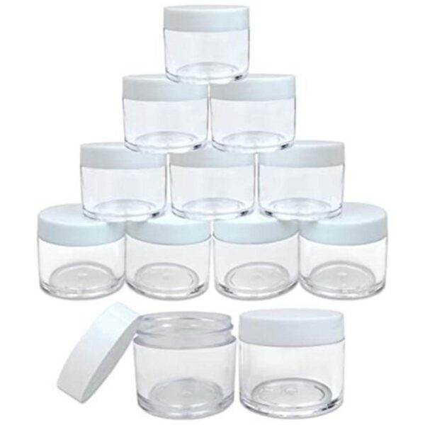 Tarros transparentes Beauticom con tapas blancas 12_1