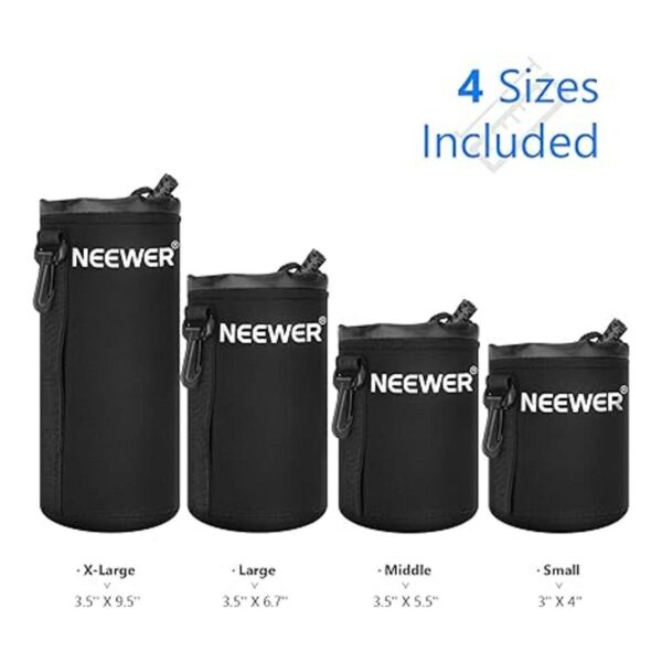 Neewer 4X Lens Case Lens Pouch Bag with Thick Protective
