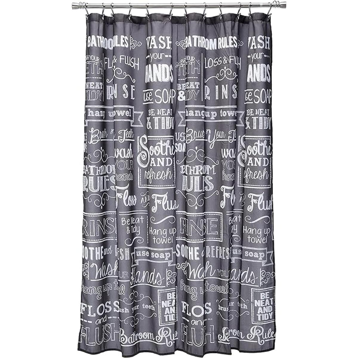 Avanti Linens Chalk It Up Cortina de ducha de 72 x 72