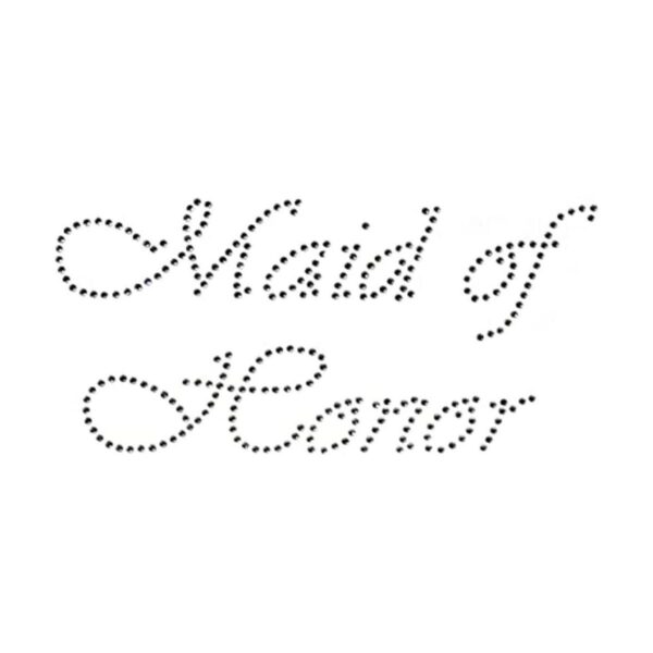 Maid of Honor Clear Rhinestone Hierro Sobre Bling de_1