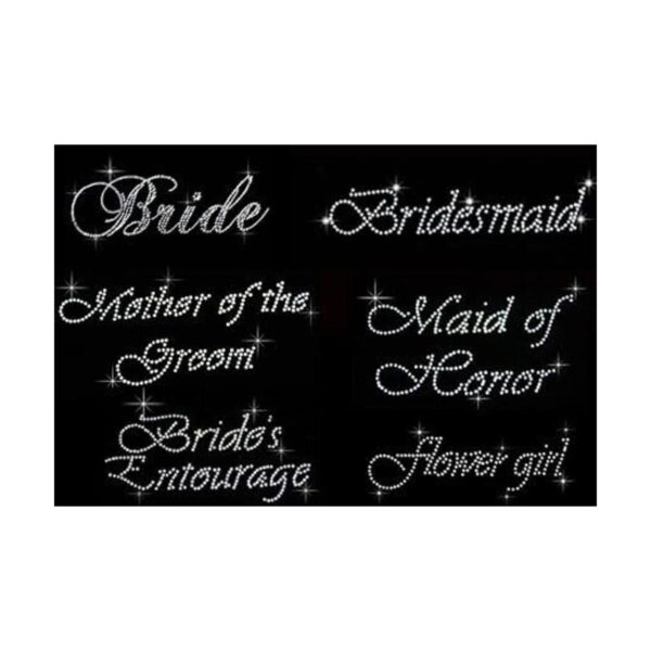 Maid of Honor Clear Rhinestone Hierro Sobre Bling de_6