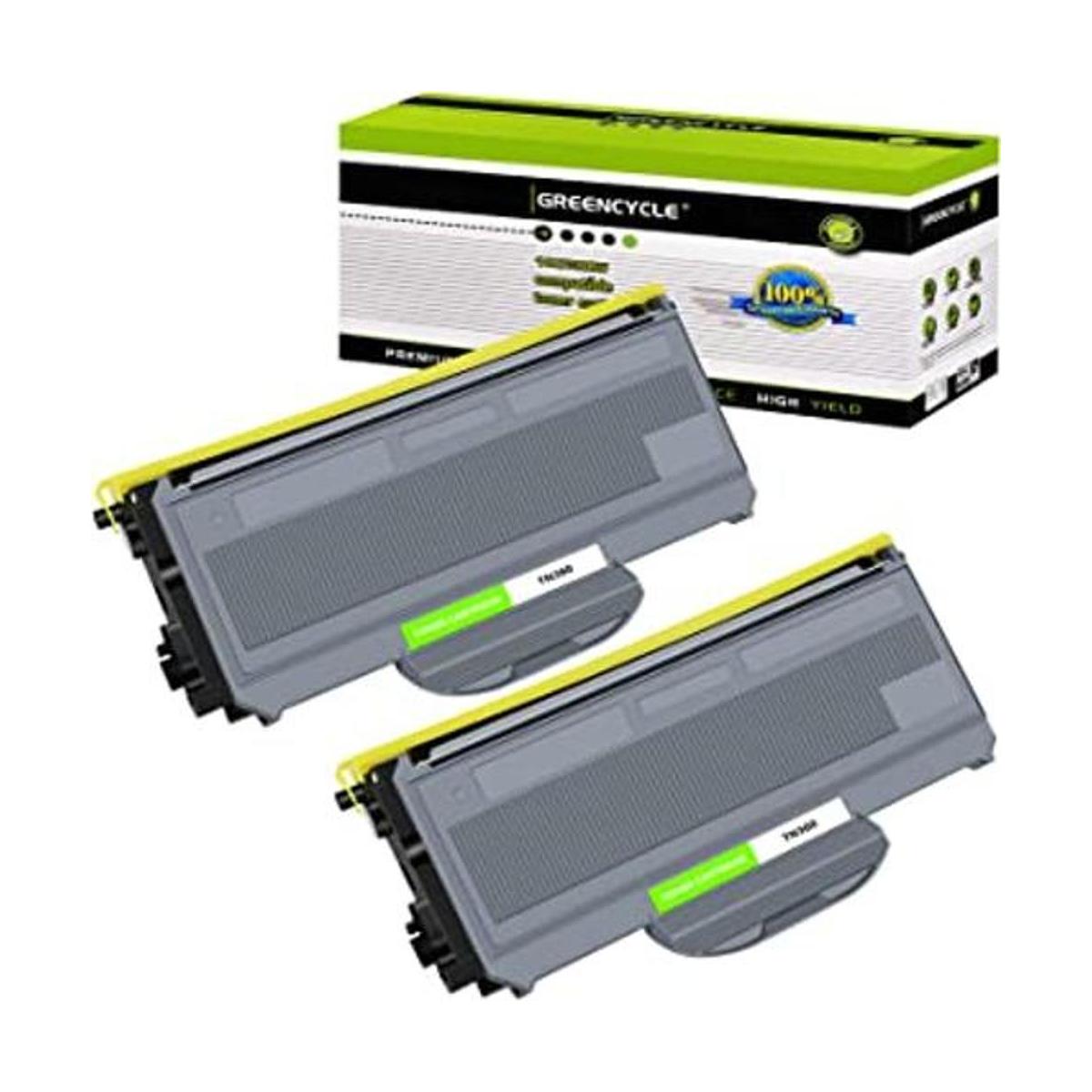 GREENCYCLE Paquete de 2 cartuchos de tóner TN360 TN360