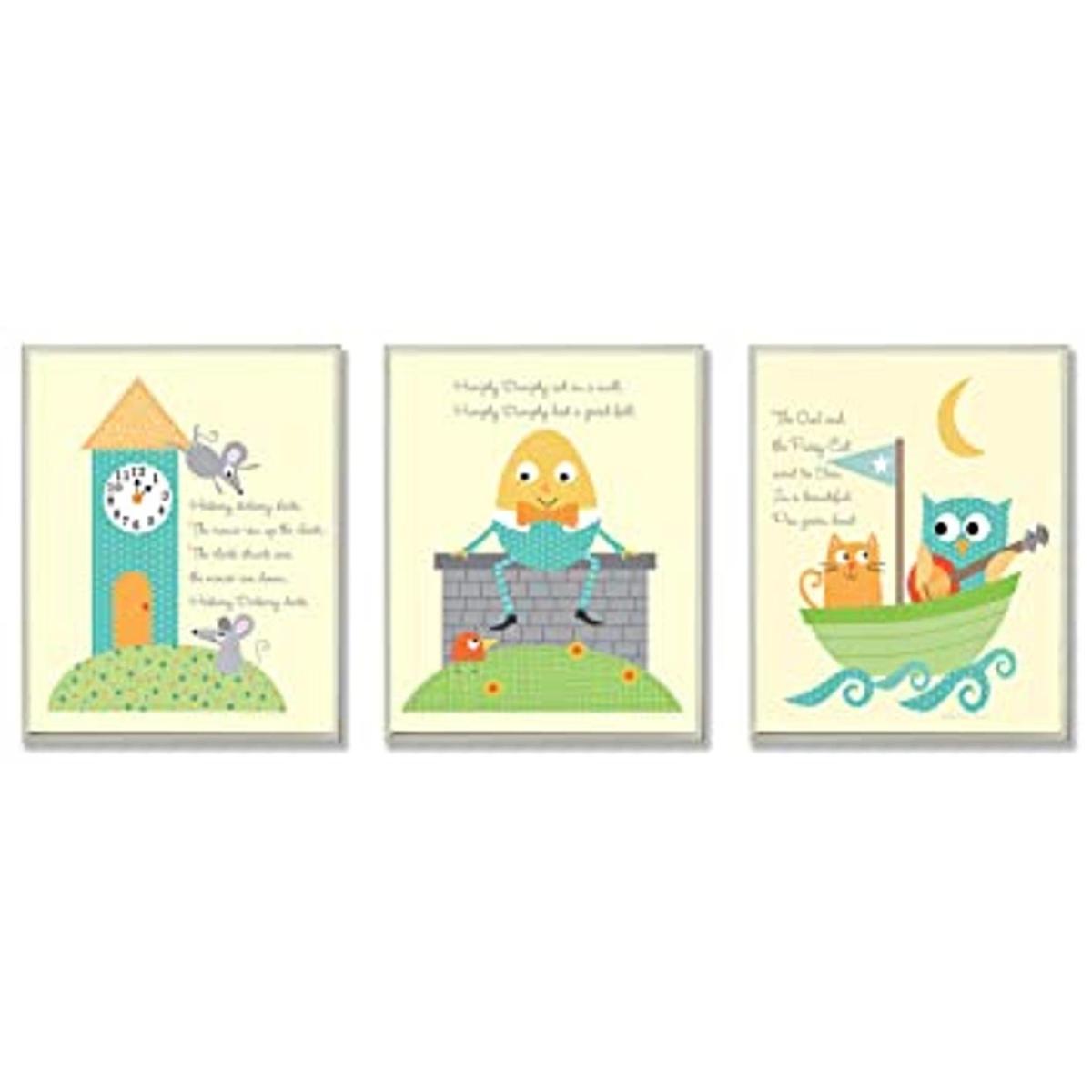 The Kids Room by Stupell Classic Nursery Rhyme 3 piezas.