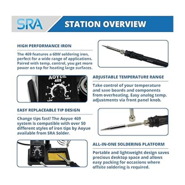 Aoyue Estación de soldadura de 60 W de potencia variable_2