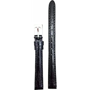 Correa de reloj de cuero genuino negro de 0.551 in Grano_1