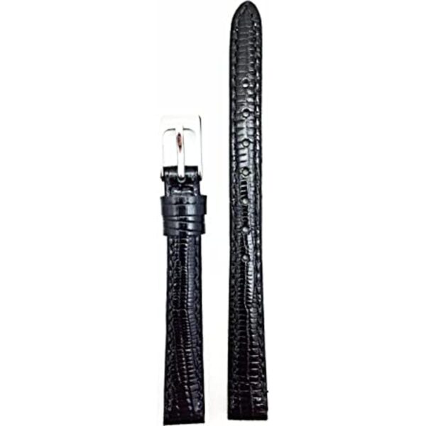 Correa de reloj de cuero genuino negro de 0.551 in Grano_1