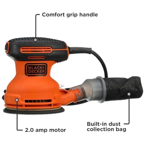 Black Decker BDERO100 Lijadora orbital de 5 pulgadas_2