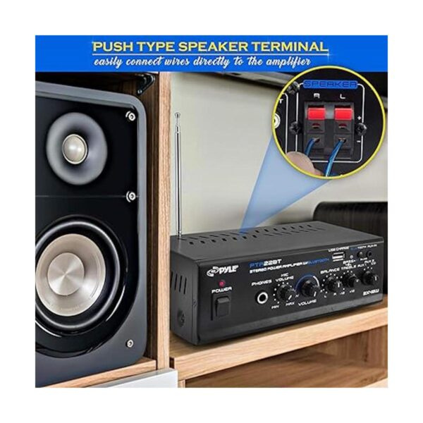 Pyle Home Mini Amplificador de potencia estéreo 2 x 40_4